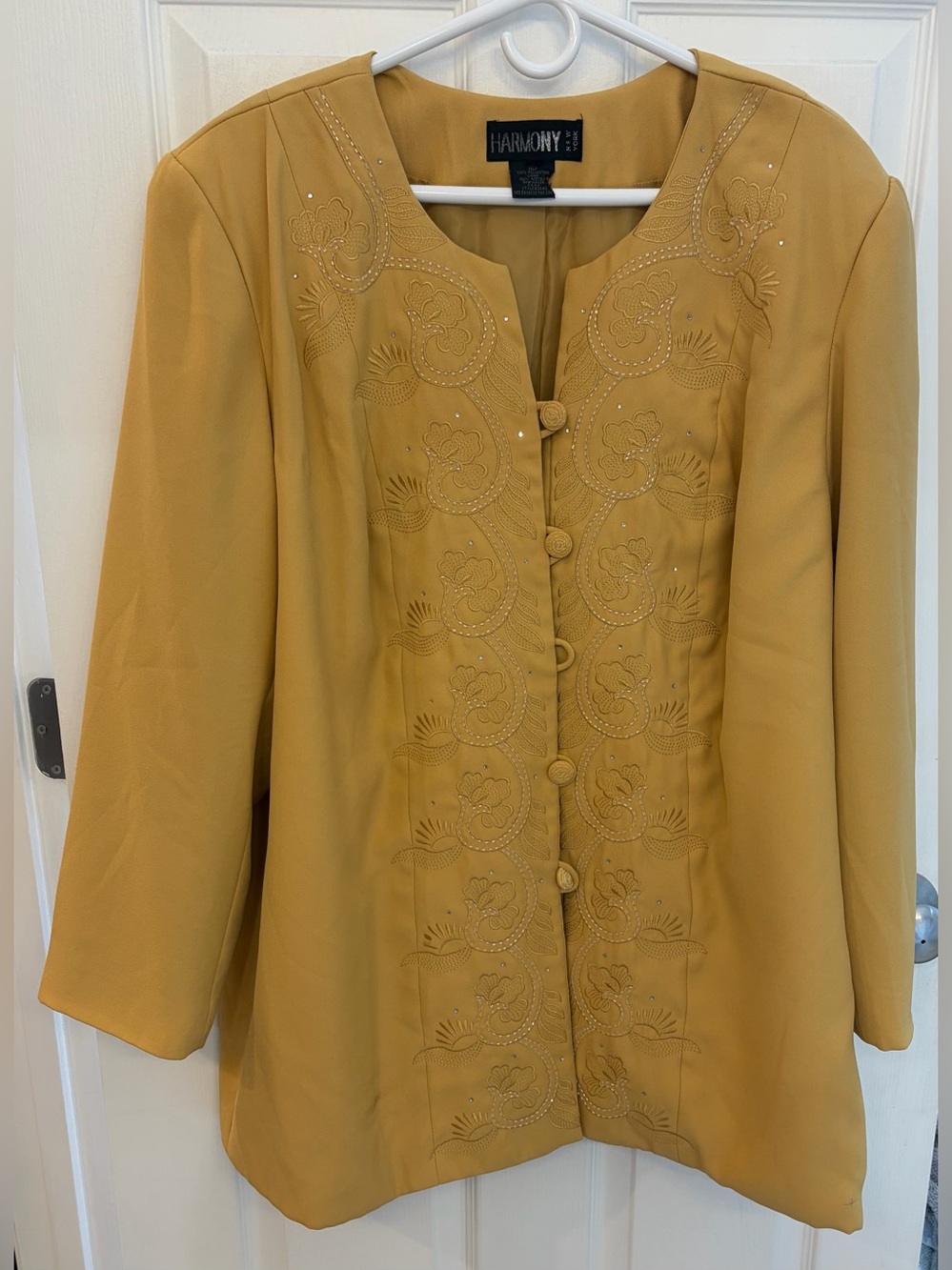 Blazer Embroidered With Sequin Details Button Up Harmony New York Women’s